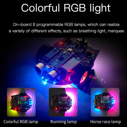 Kit de carte de développement de voiture intelligente de programmation Yahboom Python pour Raspberry Pi Pico (robot Pico) SY201A1094-021