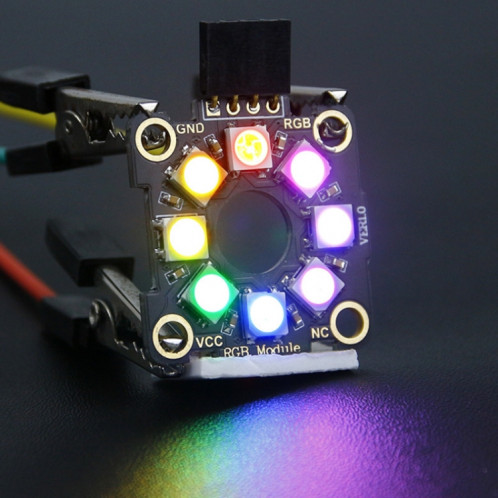 Module d'anneau lumineux RVB couleur Yahboom 8 bits carte de développement Microbit Raspberry Pi Pico SY8608678-015