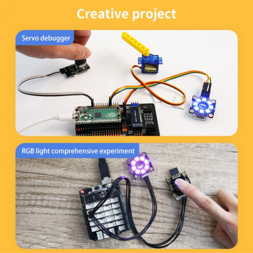 Module d'anneau lumineux RVB couleur Yahboom 8 bits carte de développement Microbit Raspberry Pi Pico SY8608678-015