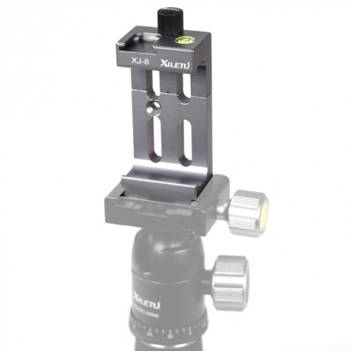 XILETU XJ-8 Clip de téléphone portable pour trépied de tête de caméra en alliage d'aluminium (titane) SX101B1569-011