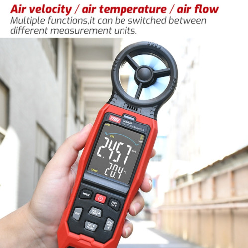 TASI TA642C Testeur de volume d'air de compteur de vitesse de vent numérique portable ST5403480-010