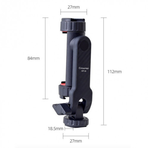 Cimapro Swivel Cold Boot Camera Support de montage pour téléphone Trépied externe (Noir) SC901A419-09