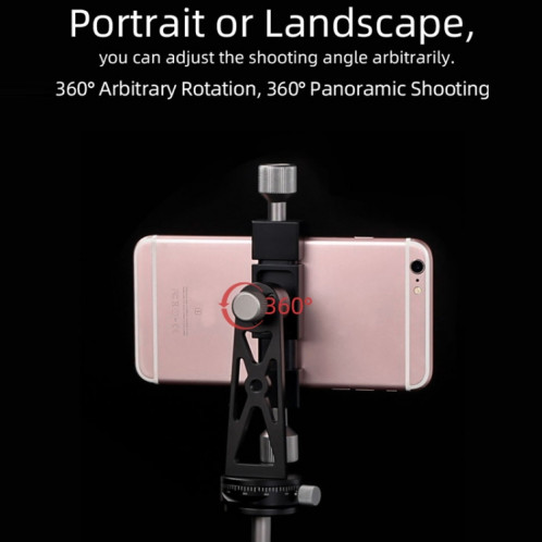 Support de photographie pour trépied en direct avec clip de téléphone portable rotatif Cimapro (CP-5) SC801A3-012