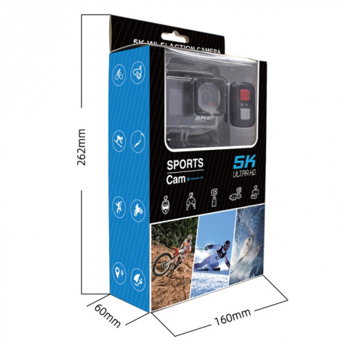 5K / 30FPS WIFI HD Anti-Shake Remote Touch Dual-Screen IP68 Caméra de sport étanche, Style: Noir SH7801843-016