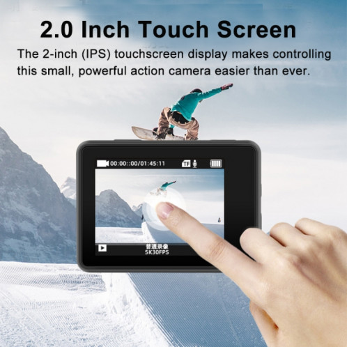 5K / 30FPS WIFI HD Anti-Shake Remote Touch Dual-Screen IP68 Caméra de sport étanche, Style: Caméra + Carte 128G SH78031154-016