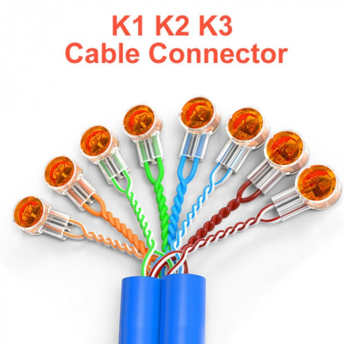 K2 100 pièces câble réseau connecteur de ligne téléphonique étanche à l'humidité bornes de câblage SH9002264-08