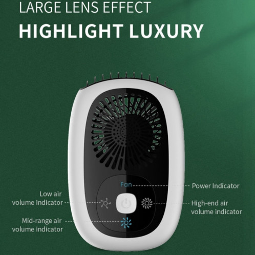 Ventilateur de cou suspendu sans feuilles Mini ventilateur de poche USB ventilateur rechargeable avec ions négatifs vert SH0604395-09