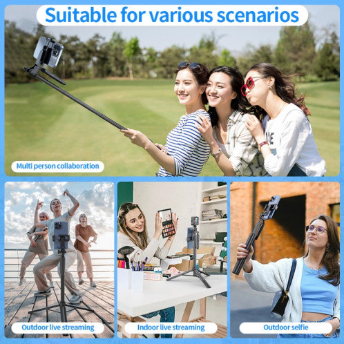 Pixel ST2 1.6m Anti Shake Selfie Stick Tête Trépied Portable Pliant Télécommande Extérieur Photo Stands (Avec Télécommande Bluetooth) SP201A1366-013
