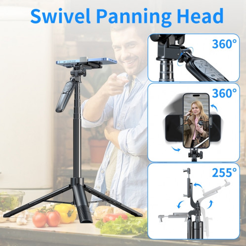 Pixel ST2 1.6m Anti Shake Selfie Stick Tête Trépied Portable Pliant Télécommande Extérieur Photo Stands (Avec Télécommande Bluetooth) SP201A1366-013