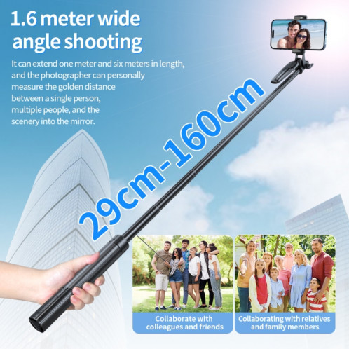 Pixel ST2 1.6m Anti Shake Selfie Stick Tête Trépied Portable Pliant Télécommande Extérieur Photo Stands (Avec Télécommande Bluetooth) SP201A1366-013