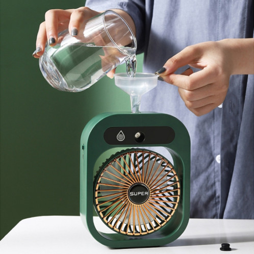 Ventilateur de climatiseur d'humidification de charge USB ventilateur de refroidissement portable de bureau Nano Spray (vert) SH401B536-010