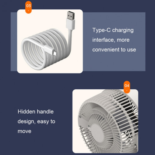 Ventilateur turbo rotatif domestique à circulation d'air de bureau, style: modèle de charge SH0602429-014