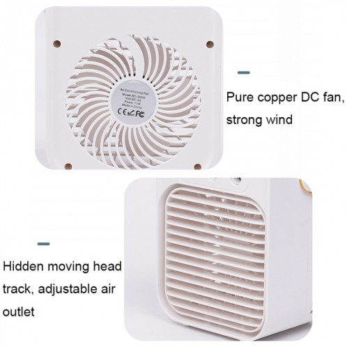 Mini ventilateur de climatiseur de bureau refroidisseur d'air d'humidification par pulvérisation domestique (blanc) SH601A209-011