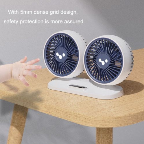 Ventilateur de voiture 12v/24v interface USB puissant ventilateur électrique à double tête (blanc nacré) SH601B502-013