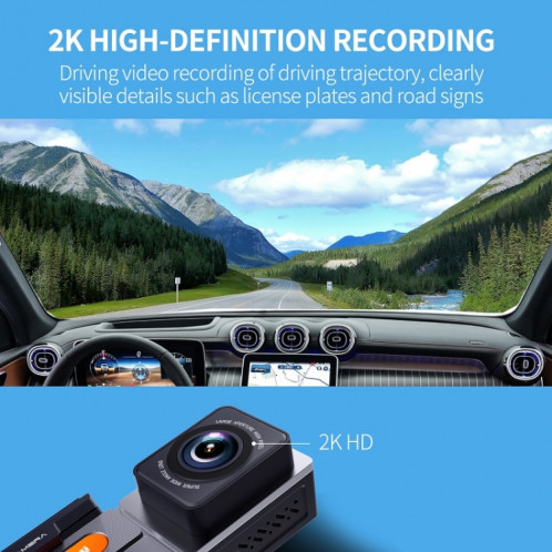 Enregistreur de conduite de voiture WIFI de voiture de vision nocturne FISANG 2K HD, style: double enregistrement 2K + 720P SF59011875-014