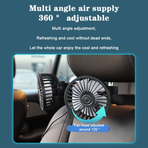 Interface USB de dossier de siège arrière de voiture 12 V/24 V puissant ventilateur à double tête (F4207) SH401A1194-014