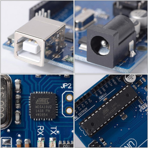 Puce ATMEGA16U2 + MEGA328P pour carte de développement Arduino UNO R3 avec câble USB SH730176-06