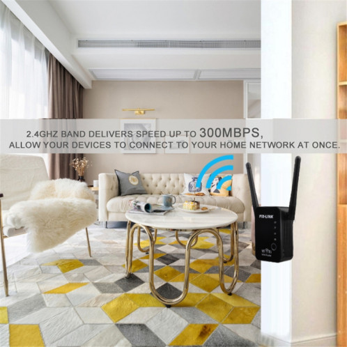 PIX-LINK 2.4G 300Mbps WiFi Amplificateur de signal Routeur sans fil Répéteur d'antenne double () SP001B1125-06