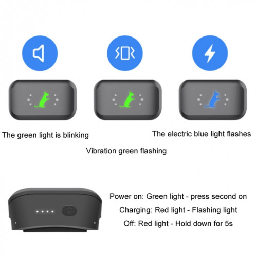 Smart Étanche Électrique Shock Dog Trainer Rechargeable À Distance Bark Stopper (Noir) SH101A1246-012