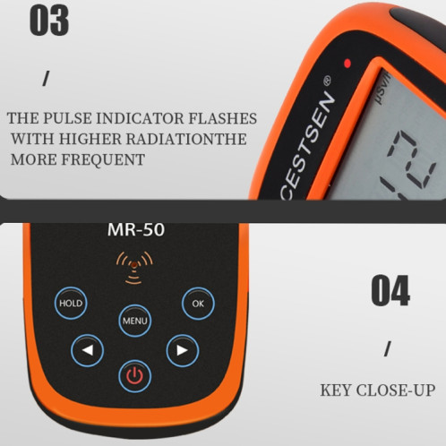 CESTSEN MR-50EXP détecteur de rayonnement nucléaire détecteur de rayonnement environnemental radioactif αβγ détecteur de rayons X, prise CN SC520230-010