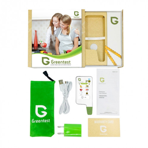 Greentest ECO6 détecteur environnemental de rayonnement nucléaire de qualité de l'eau de nitrate de nourriture de légumes, de fruits et de viande, prise ue (blanc) SG401A155-011