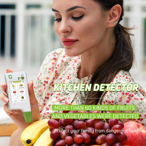 Greentest ECO6 détecteur environnemental de rayonnement nucléaire de qualité de l'eau de nitrate de nourriture de légumes, de fruits et de viande, prise ue (blanc) SG401A155-011
