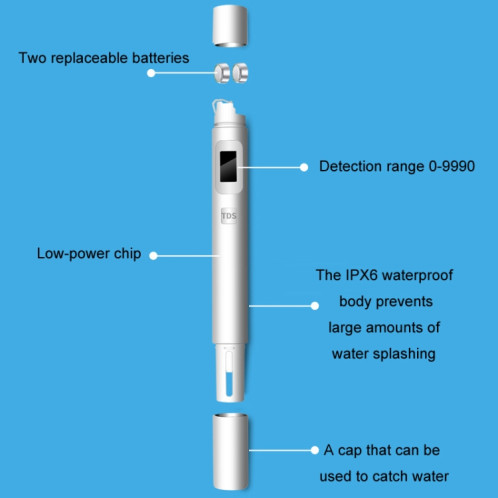 Stylo de Test de qualité de l'eau TDS, détecteur d'eau du robinet potable de haute précision SH96611710-08