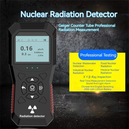 FY803 compteur de rayonnement à rayons X Alpha bêta Gamma humidité détecteur de rayonnement nucléaire Rechargeable graphique Geiger en temps réel SH9662391-07