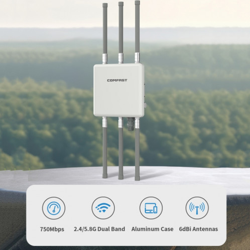 COMFAST CF-WA860 750Mbps 2.4G & 5G AP sans fil avec antenne en fibre de verre 6dbi (prise UE) SC801B1522-012