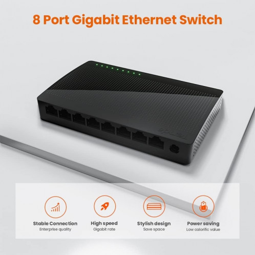 Tenda SG108 100/1000M commutateur réseau de bureau 8 ports Gigabit commutateur de bureau commutateur Ethernet Hub LAN (prise ue) ST701A1369-014