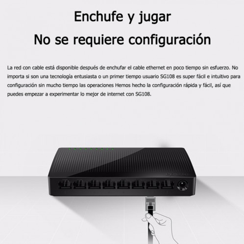 Tenda SG108 100/1000M commutateur réseau de bureau 8 ports Gigabit commutateur de bureau commutateur Ethernet Hub LAN (prise ue) ST701A1369-014