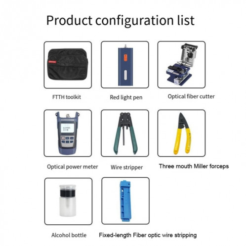 Kit d'outils pour Fiber optique, avec couperet, compteur de puissance optique, stylo de Test rouge 10mW SH99801273-08