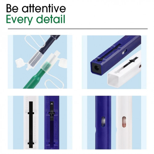 2 pièces/ensemble stylo de nettoyage de fibre optique nettoyant d'extrémité outil de nettoyage de fibre optique pour 1,25 mm LC/Mu et 2,5 mm SC/ST/FC(SC+LC) SH801A1775-010