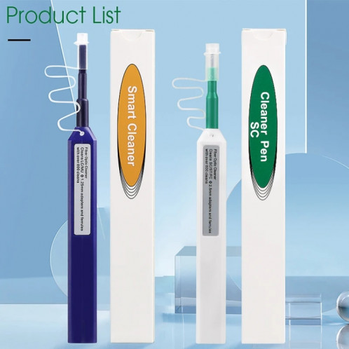 2 pièces/ensemble stylo de nettoyage de fibre optique nettoyant d'extrémité outil de nettoyage de fibre optique pour 1,25 mm LC/Mu et 2,5 mm SC/ST/FC(SC+LC) SH801A1775-010