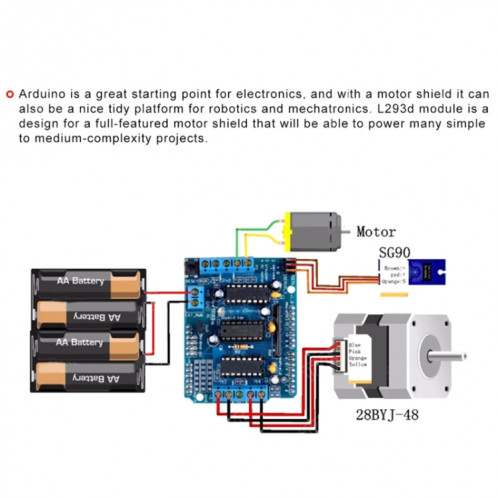 Module de bouclier de commande de carte de pilote de moteur pour Arduino UNO, Arduino Mega 2560 SH00981815-05