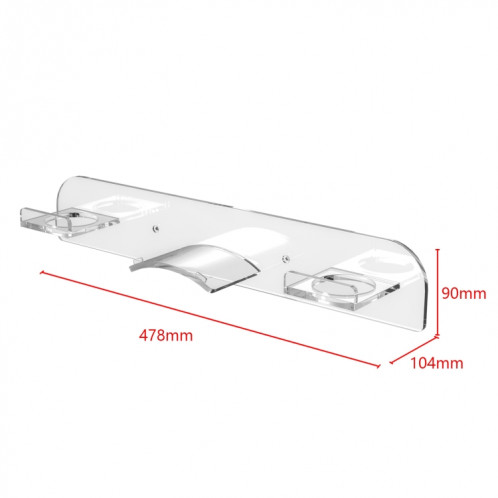 Pour Meta Quest Pro/Pico 4 VR support de montage mural en acrylique poignée cintre (Transparent) SH801B1514-07