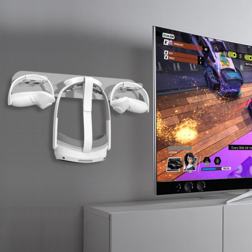 Pour Meta Quest Pro/Pico 4 VR support de montage mural en acrylique poignée cintre (Transparent) SH801B1514-07