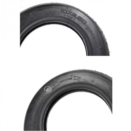 Kit de pneu intérieur gonflable 10x2.5 + pneu extérieur pour scooter Ninebot MAX G30 10 pouces (noir) SH301A754-07