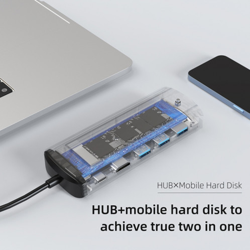 6-en-1 TYPE-C/USB-C vers PD+HDMI (4K 30hz) +USB3.0 x 3+Station d'accueil SSD SH03011759-06