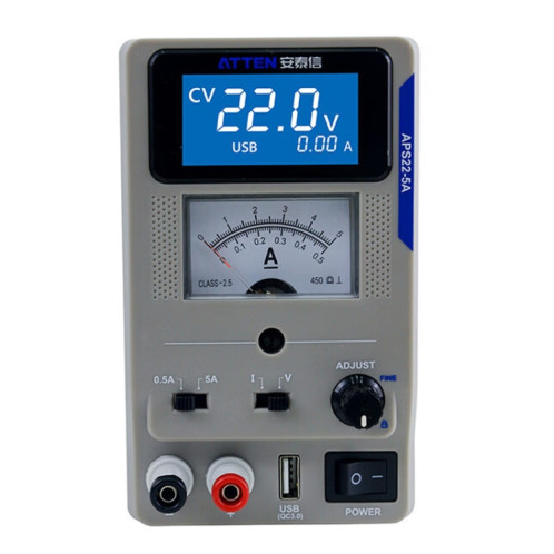 ATTEN APS22-5A 22V 5A USB numérique Variable réglable alimentation cc de laboratoire pour la réparation Mobile, prise ue SA16011850-010