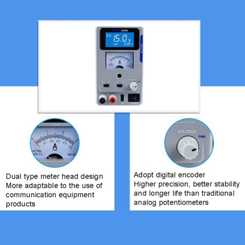 ATTEN APS22-5A 22V 5A USB numérique Variable réglable alimentation cc de laboratoire pour la réparation Mobile, prise ue SA16011850-010