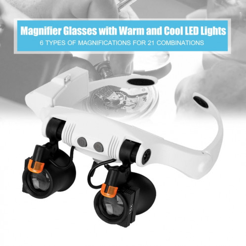 Loupes bandeau avec source de lumière froide et chaude interchangeables combinant 21 multiples différents SH03181570-07