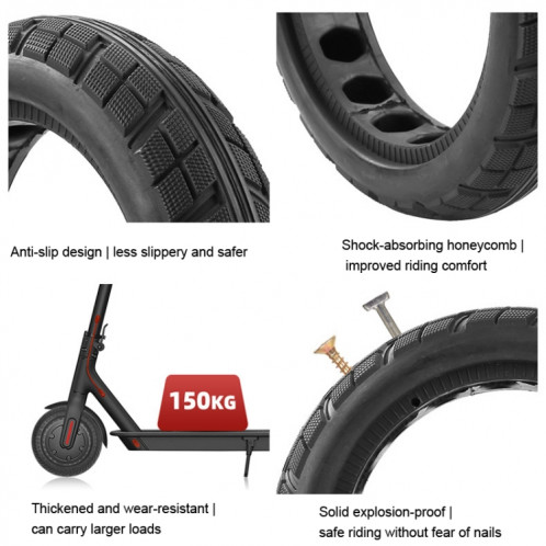 Pour Xiaomi M365 Series Scooter 8,5 x 2,0 pouces Pneu solide en nid d'abeille Pneu gonflable en caoutchouc antidéflagrant (noir) SH901A1891-06