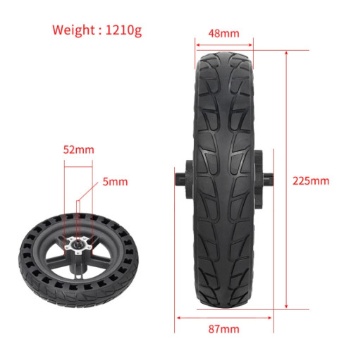 Pour scooter électrique Xiaomi M365, roue arrière de 8,5 pouces, pneu en nid d'abeille solide absorbant les chocs avec moyeu (noir) SH001A1863-06