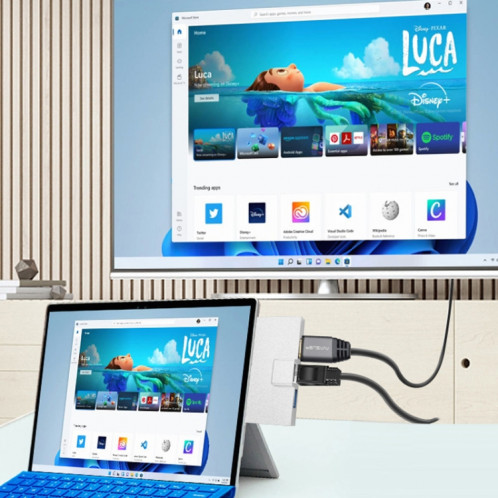 Pour Surface Pro 8/9/X double moyeu d'extension d'ordinateur type-c Station d'accueil 7 en 1 SH03841352-010