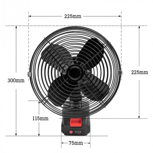 Sèche-cheveux extérieur à ventilateur puissant portable HILDA, prise américaine, style: 6 pouces avec 1 batterie + 1 chargeur (3000 mAh) SH34031043-07