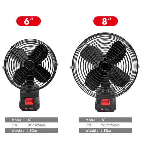Sèche-cheveux extérieur à ventilateur puissant portable HILDA, prise américaine, style: 6 pouces avec 2 batteries + 1 chargeur (3000 mAh) SH3404624-07