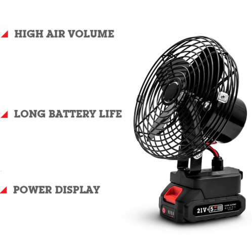 Sèche-cheveux extérieur à ventilateur puissant portable HILDA, prise américaine, style: 6 pouces avec 2 batteries + 1 chargeur (1500 mAh) SH3402961-07