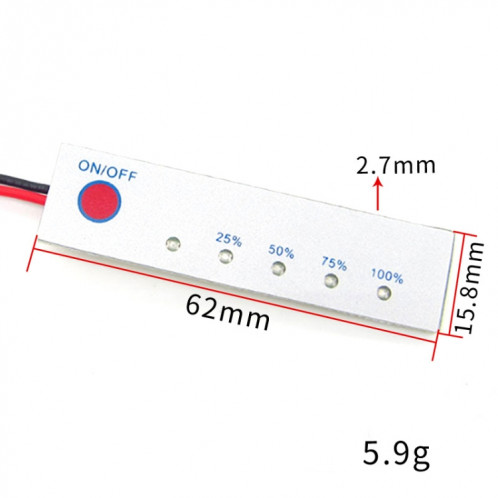 Panneau d'affichage de puissance de batterie au lithium, panneau indicateur de phosphate de fer, spécification: batterie au lithium 4S 16,8 V SH75031683-07