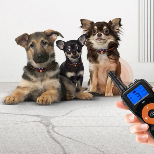 Dispositif de dressage de chien télécommandé électronique intelligent Bouchon d'écorce d'animaux étanche, style: pour un chien (orange) SH701B1248-013